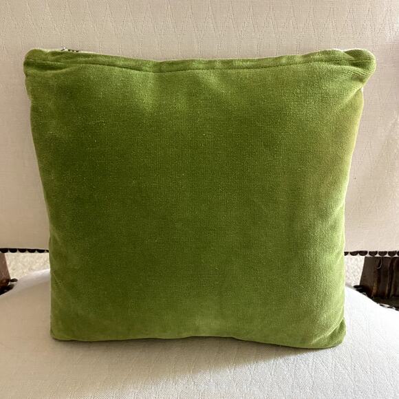 Green and Pink Needlepoint Type Cushion Tulips - Picture 3 of 3